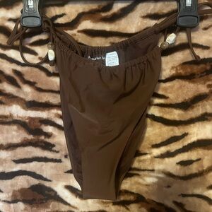 Abercrombie & Fitch Dark Brown Swim Bottom with Side Ties